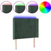 vidaXL Testiera LED Verde scuro 103x16x118/128 cm Velluto