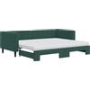 vidaXL Divano letto estraibile con materasso Verde scuro 90x200 cm Velluto