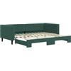 vidaXL Divano letto estraibile Verde scuro 90x200 cm Velluto