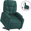 vidaXL Poltrona relax con ausilio per l'alzata in tessuto verde scuro