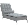 vidaXL Chaise longue da massaggio con cuscino Tessuto grigio chiaro