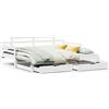 vidaXL Letto da giorno allungabile con cassetti senza materasso Bianco 90x200cm