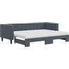 vidaXL Letto da giorno allungabile con materassi grigio scuro 80x200 cm in velluto