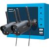 GNCC Kit 2 Telecamere GT1Pro, Telecamera Sorveglianza Esterno 2K Fissa, IP65, Solo WiFi a 2,4 GHz, Rilevamento Movimento, 24/7, Archiviazione Cloud e Micro SD, App per Smartphone, Plug-in