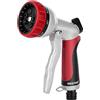 RESTMO Pistola Irrigazione Giardino, Alta Pressione Pistola Piardino Acqua, Spruzzatore in Metallo con 7 Modelli, per Irrigazione di Piante, Lavaggio Auto, Doccia per Animali Domestici -Rosso