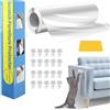 Lovcoyo Protezione divano graffi gatto, 40X500CM antigraffio gatto divano per gatt, proteggi divano gatti graffi per Mobili per Divani, PVC Anti-Graffio Protector, Protezione per Divano Porta e mobilie