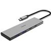 Hama | Hub USB-C (4 porte - 2X USB-A + 2X USB-C, USB 3.2 Gen2 fino a 10 Gbit/s, Power Delivery 100 W, alloggiamento in alluminio) Grigio