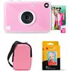 KODAK Printomatic+ Fotocamera Istantanea 10MP Kit Iniziale (Rosa) con Custodia, RGB LED e Carta Adesiva Zink 20pz - Rosa