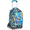 SJ GANG STYLE JAM GANG Trolley Scuola Jack 8 ruote MELT DRAGON BOY, Celeste, 34L, Scomponibile, Uso Zaino, Cross-over System, Spallacci a scomparsa, Tasca portaborraccia, Elementari e medie, Bambino