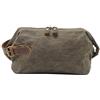 Neuleben Borsa da toilette impermeabile vintage in pelle per donne e uomini Borsa da toilette per viaggi vacanze, Verde, L25/W9/H18, Astuccio da toilette