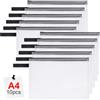 OFFCUP Borse di File A4, 10 Pezzi Sacchetto di Zip Impermeabile, Mesh Sacchetto del Documento, Sacchetto Di Documenti Portatile, Busta Plastica per Uffici Cosmetici Forniture Accessori da Viaggio