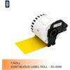 GROF - 1 rotolo di etichette per spedizione DK-22205, colore giallo, compatibile con Brother - 62 mm x 30,48 m, 1 etichetta colorata gialla per stampante Brother QL