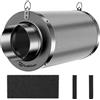Hon&Guan Filtro ai carboni attivi, 100 mm, con leggero carbone, lunghezza 250 mm, spessore 38 mm, per il controllo degli odori, depuratore d'aria per ventilatori tubi, tende da coltivazione,