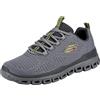 Skechers Glide-step Fasten Up, Scarpe da ginnastica Uomo, Grigio Mesh Red Trim, 46 EU