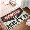 Dsoluuing Divertente decorazione per la casa Beware of Keith Tappeto cucina roba porta Mats per ingresso casa interno (dimensioni: 50 x 80 cm)