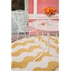 RugVista Mare, Tappeto per interni ed esterni, Moderni, Ø 150 cm, Rotonda, Pelo corto, Cucina, Corridoio, Porch, Lavabile solo a mano, Resistente ai raggi UV, Giallo