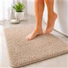 Floordirekt Tappeto da bagno Sky, morbido e denso, antiscivolo e ad asciugatura rapida, adatto per riscaldamento a pavimento, rettangolare e rotondo (80 x 150 cm, beige)