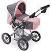 Bayer Chic 2000 - Passeggino per Bambole Leni, 2 in 1 con Borsa per Il Trasporto Rimovibile, Grigio Melange, Rosa, 64 x 37 x 68 cm