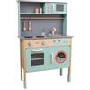 Owl & Fox Set da cucina in legno, gioco di finzione per ragazze e ragazzi con lavello, piano cottura, rubinetti, forno a microonde, lavatrice, utensili, sostenibile FSC, tradizionale ed elegante, dai