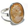 Generico Anello Cammeo Conchiglia in Argento 925 Fatto a Mano