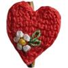 Handmade Piccola spilla a cuore con margherita - spilla romantica all'uncinetto