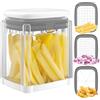 Vihoom Affetta Patate, Taglia Patate con 3 Lame in Acciaio Inox, Tagliapatate a Bastoncino, Affetta Verdure Multifunzioneper per Patatine Fritte, Cetrioli, Carote, Cipolle e Frutta(Bianco)