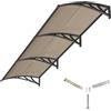 GGNEBAI Pensilina Tettoia per Porta Balcone Esterno 300x100 cm in Policarbonato,Baldacchino Tetto per Finestra e Veranda, con Protezione UV, Antipioggia e Antineve