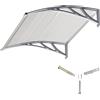 GGNEBAI Pensilina Tettoia per Porta Balcone Esterno 100x80 cm in Policarbonato,Baldacchino Tetto per Finestra e Veranda, con Protezione UV, Antipioggia e Antineve