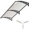 GGNEBAI Pensilina Tettoia per Porta Balcone Esterno 200x100 cm in Policarbonato,Baldacchino Tetto per Finestra e Veranda, con Protezione UV, Antipioggia e Antineve