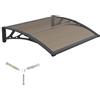 GGNEBAI Pensilina Tettoia per Porta Balcone Esterno 120x100 cm in Policarbonato,Baldacchino Tetto per Finestra e Veranda, con Protezione UV, Antipioggia e Antineve