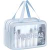 Aucuu Borse Da Toilette Trasparente, Beauty Case Trasparente, PVC Trousse da Viaggio Impermeabile, Borsa Cosmetici da Viaggio, Cosmetici Trucco Portatile per Bagno, Piscina, Aereo