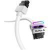 AsiaHorse Hydrus 12VHPWR Cavo modulare [TIPO A - GANCIO IN BASSO], Cavo di alimentazione diretto da PSU a GPU (NON prolunga), 12+4 Pin RTX 4090/4080/5080/5070 (NON per serie 5090), 50CM - Bianco