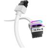 AsiaHorse Hydrus 12VHPWR Cavo modulare [TIPO B - GANCIO IN ALTO], Cavo di alimentazione diretto da PSU a GPU (NON prolunga), 12+4 Pin RTX 4090/4080/5080/5070 (NON per serie 5090), 50CM - Bianco