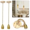JZCDR Lampada a sospensione in legno vintage, E27, lampada retrò con corda di canapa, con cavo da 120 cm, altezza regolabile, lampada a sospensione fai da te per tavolo da pranzo, cucina, soggiorno
