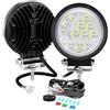 Willpower 2PCS Faro LED 4 Pollici 36W Faretto LED 12V 24V Luci da Lavoro Spotlights Fendinebbia LED per Trattore Fuoristrada Camion Barca Auto 4x4, IP67, 3000K&6000K, Con Cablaggio, Rotondo