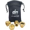 DN Autogas Parts Set di 4 adattatori per bombole di gas GPL, per bombole di gas tedesche G.12 verso paesi europei, adattatori per riempimento GPL, kit da viaggio in ottone propano con borsa