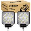 RIGIDON 2x faro da lavoro led, quadrato 4 pollici 27W spot luci 12V 24V | fari di profondità, per auto trattore escavatore camion SUV UTE ATV barca 4x4 veicoli offroad, 6000K bianca, impermeabile