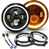 Willpower 2x Fari LED 7 Pollici 50W Con Anello Di Montaggio, Angel Eyes 3000K + 6000K, 4 Modalità di Illuminazione, Rotonda Luci Fuoristrada DRL HI LO Fascio per Wrangler JK TJ LJ CJ Auto Hummer Moto