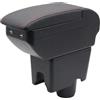 KAERGK Bracciolo auto per Volkswagen VW UP doppio strato console centrale grande contenitore con portabicchieri accessori nero (linea rossa)