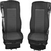 Generic Coprisedili Set Eco Pelle 1+1 Per Camion Coprisedili Coprisedili Fit Per XF CF LF 106 Euro 6 Nero e Grigio