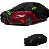 Generico personalizzato telo copriauto impermeabile Compatibile con Alfa Romeo Giulia Veloce 2015-2026,protezione solare,dalla pioggia,dal vento,dalla polvere,adatto a tutte le stagioni(black green)