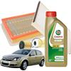 ricambi auto smc Kit Tagliando Opel Astra H : 5L Olio Castrol Edge 5w30 C3 + Filtro Aria 52x233x292mm, Filtro Olio 94x72mm, Filtro Carburante 92x70mm, Filtro Abitacolo 292x198x30mm