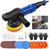 AUTOFU Lucidatrice eccentrica, 1200 W, set di 6 velocità variabili, 25 punte per lucidatura, trattamento delicato, lucidatrice per auto, barca, lucidatura, graffio