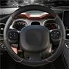 SQIFBA Copri Volante per Auto Coprivolante Auto In Microfibra Pelle Per Fiat Per Panda 2013-2022 Accessori Per Coprivolante in Pelle(COFFEE O SHAPE)