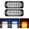 RIGIDON 2x 12 LED lampada di emergenza strobo barra led faretti fendinebbia | 12V 24V, 4,3 pollici, senza interruttore, bianca ambra, impermeabile, per auto fuoristrada camion UTE ATV barca 4x4 veicoli