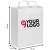 Shopper carta bianca 19x24 cm maniglia piatta 80gr Portata 6kg Personalizzate o neutre