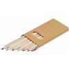 Matite colorate TINY TREE in legno naturale, set 6 pezzi corte Personalizzate o neutre