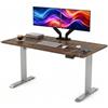 POKAR Scrivania Regolabile in Altezza Elettrica 160x60 cm | Piano Massiccio 25mm | Pannello Memory, USB-C e USB-A | Scrivania Motorizzata per Smart Working | Telaio Argento, Piano Quercia Davos