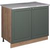 Vicco Mobile lavello cucina Fame-Line, Verde-oro rustico/Rovere dorato, 100 cm, PL Marmo, per la combinazione con altri moduli della serie Fame-Line