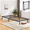 FetiNes Letto pieghevole 90 x 190 cm, letto singolo in metallo per gli ospiti, letto da viaggio pieghevole con 4 ruote, letto pieghevole, risparmio di spazio